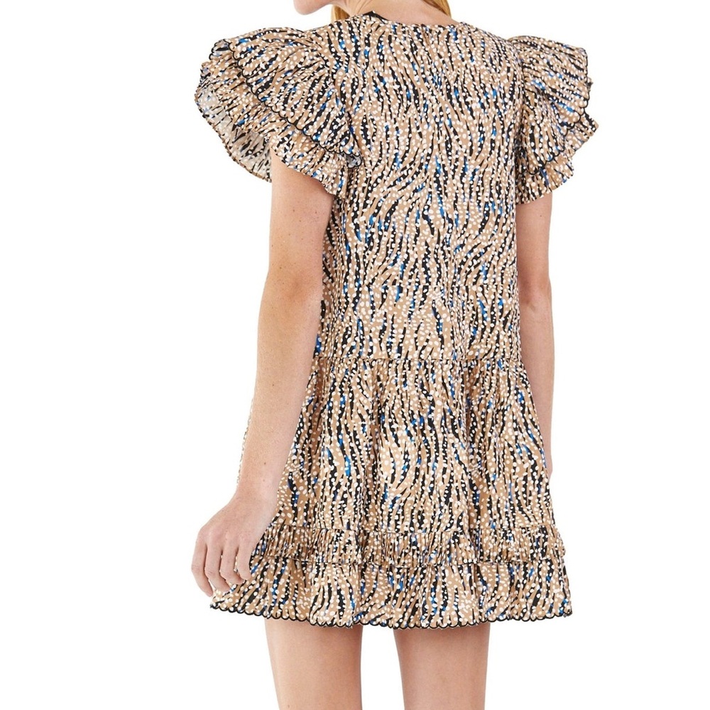 hunter bell NYC virginia printed ruffle mini babydoll dress - Picture 2 of 5